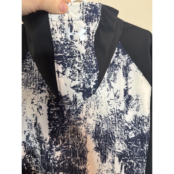 Under Armour Jacket Mens Medium Black Hooded Running Colorblock Windbreaker - Picture 8 of 8